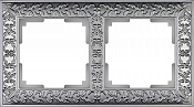 WL07-Frame-02 / Рамка на 2 поста Antik (матовый хром)