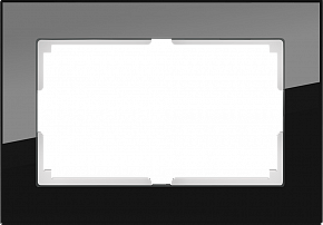 W0081108 / Рамка для двойной розетки Favorit (черный, стекло)
