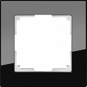 W0011108 / Рамка на 1 пост (черный,стекло)