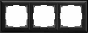 W0032208 / Рамка на 3 поста Fiore (черный матовый)